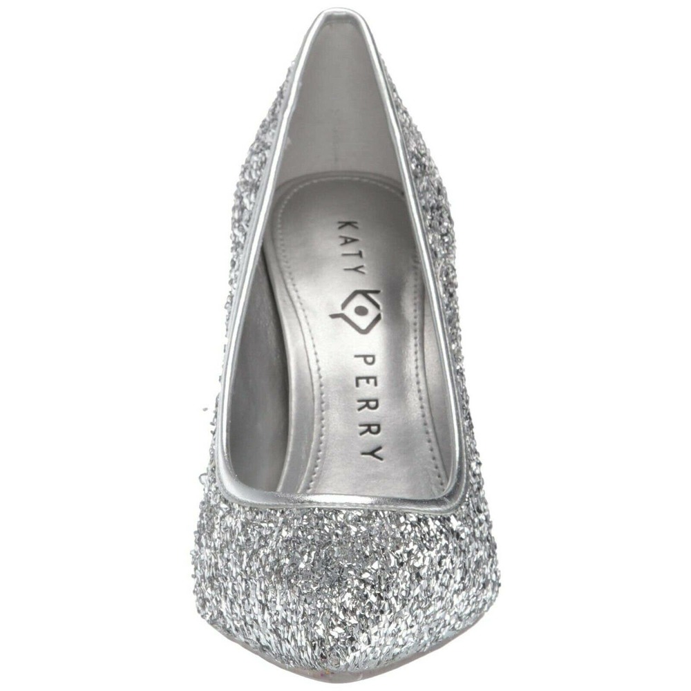 NIB Katy Perry Sz 6M THE SISSY Dressy Silver Glitter Shoes Pumps - Picture 5 of 10